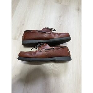 Dockers Boat Shoes Men's 11 M Castaway Brown Leather Casual Moc Toe Low Top